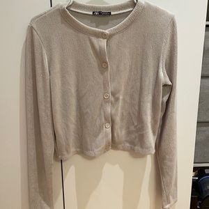Zara Beige Long Sleeve Shirt